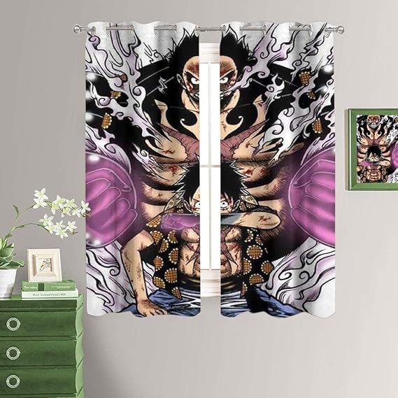 Anime - Cortina moderna de una sola pieza para dormitorio - Cortinas de