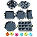 To encounter 31 Pieces Silicone Bakeware Set - 7 Silicone Baking Cake Pans - 24 Silicone Cake Molds Non Stick Muffin Cups Lin