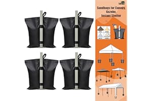 Eurmax USA Sandbag Tent Weights Bags, for Patio Umbrella Base,Outdoor Canopy,4-Pack(Black)