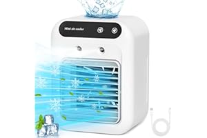 Tusivo Personal Air Conditioner, Misting fan with 2 Cool Mist, Small Portable Air Conditioners, Evaporative Air Cooler Fan Mini AC Unit for Desk Bedroom Office Camping, Rechargeable