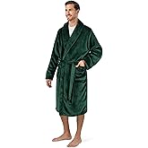PAVILIA Mens Soft Robe Bathrobe for Men, Lightweight Fleece Male Robe Long Bath Shower Spa
