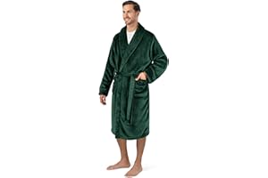 PAVILIA Mens Soft Robe Bathrobe for Men, Lightweight Fleece Male Robe Long Bath Shower Spa