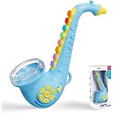 Contixo KT1 Toy Saxophone, Blue Digital Saxaboom, Trumpet, Clarinet with Light &amp; Sound, Early Education Musical Instrument Gift for Toddlers Kids Girls Boys