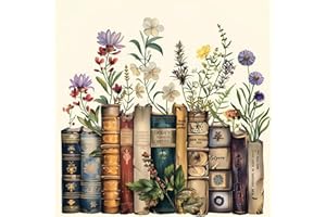 Book Diamond Painting Kits for Adults, Books Diamond Art Kits for Adults Beginners, 5D DIY Flowers Round Full Drill Painting 