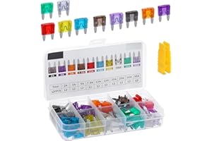 Qurbuns 120 PCS Car Fuses Assortment Kit, Low Profile Mini Blade Fuse Kit with Fuse Puller, 2A 3A 5A 7.5A 10A 15A 20A 25A 30A