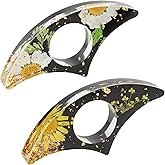 cobee Dried Flower Book Holder, 2 Pieces Handmade Thumb Book Page Holder Resin Reading Accessories Ring Book Opener Floral Bookmark for Teachers Book Lovers