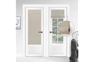 WDFour Cordless Blackout Door Curtains, Triple Layers 100% Light Blocking & UV Protect, Noiseless Adjustable Roller Shade, No Drill Window Blinds for Office, Ward, Home (24"Wx70"L,Hemp gray,Pack of 1)