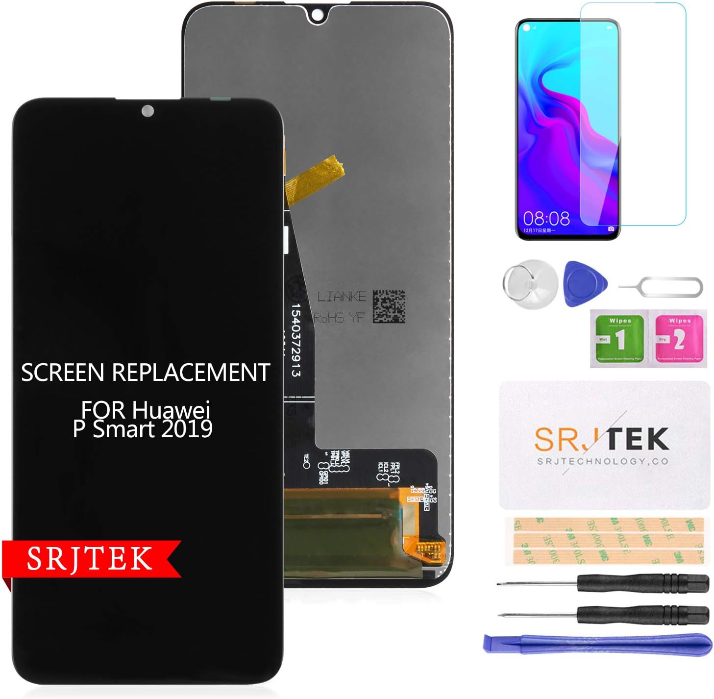 For Huawei P SMART 2019 Screen Replacement For Huawei P SMART 2020 LCD Dispay For Huawei P SMART 2019 Touch Screen Digitizer Assembly Repair Kits (Black With Frame)