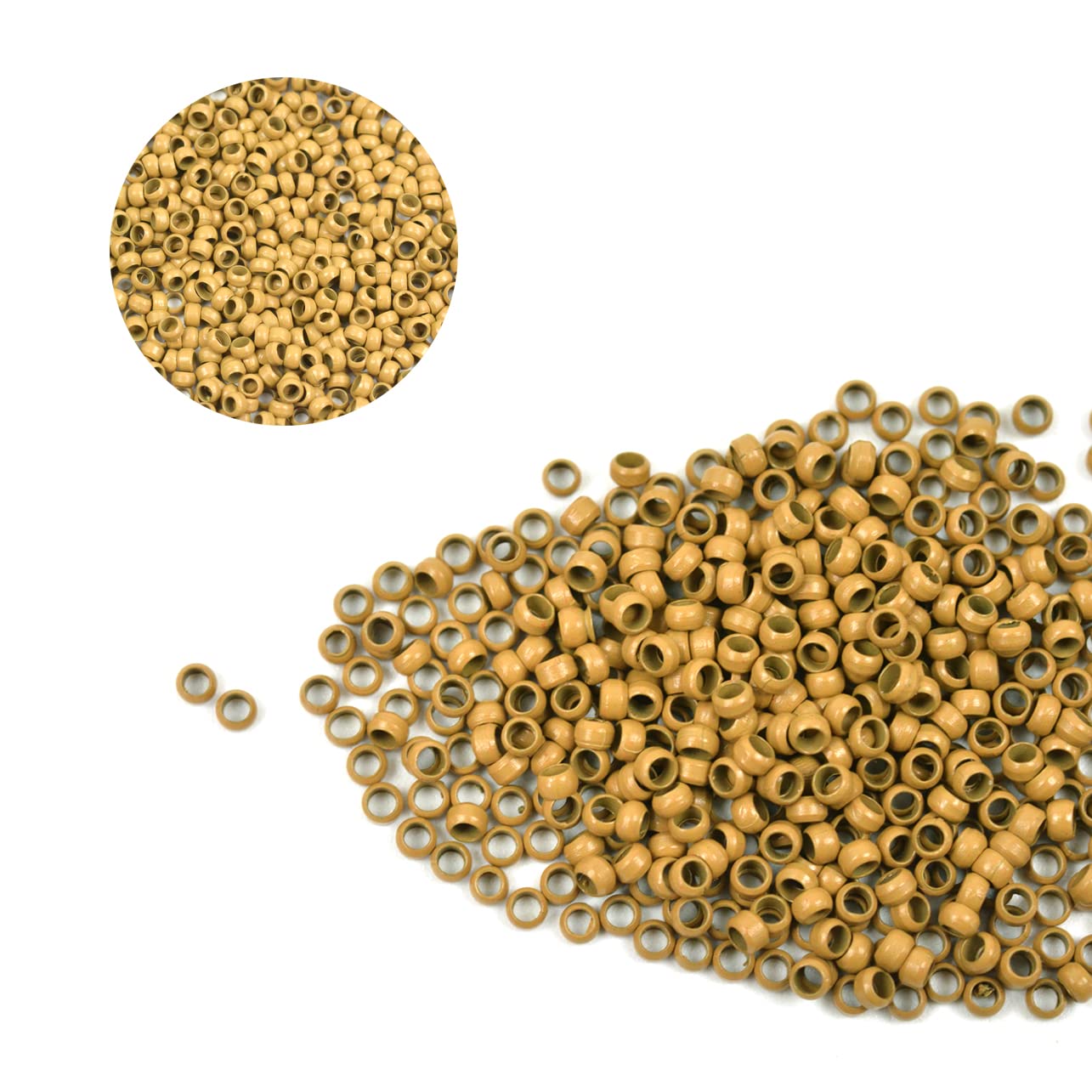 1000 Pcs 2.5mm Nano Beads Micro Links Copper Nano Rings Hair Beads for Hair Extensions (Dark Blonde)