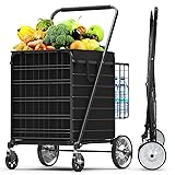XING LANG Folding Shopping Cart for Groceries with