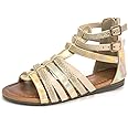 FUNKYMONKEY Girls Gladiator Strap Sandals Flat Fisherman Thong Cross Strappy Sandals
