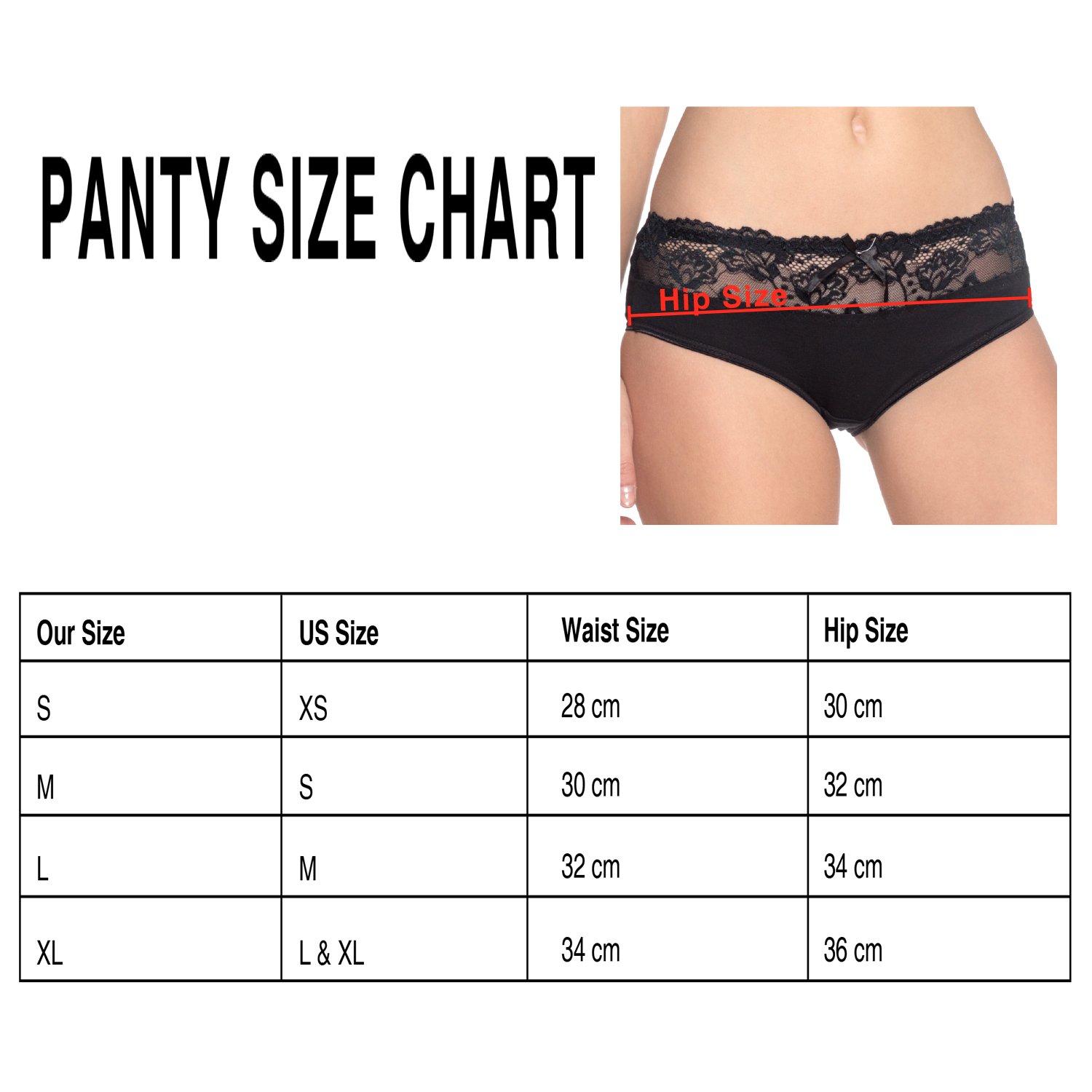 panty size for waist 32