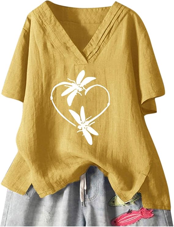 Amazon トップス レディース ｔシャツ Chenyoulan 半袖 夏服 快適 リネンシャツ 可愛い ワイシャツ 女性 かわいい スリム 薄手 おしゃれ シャツ 着痩せ 体型カバー 吸汗速乾 カジュアル インナー ルームウェア シンプル 丈夫 プルオーバー スポーツ Tシャツ