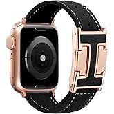 JSGJMY Leather Magnetic Band Compatible with Apple Watch Bands 38mm 40mm 41mm 42mm 44mm 45mm 46mm 49mm for Women Men,Top Grain Leather Designer Replacement Strap for iWatch Ultra SE Series11/10/9/8/7/6/5/4/3/2/1