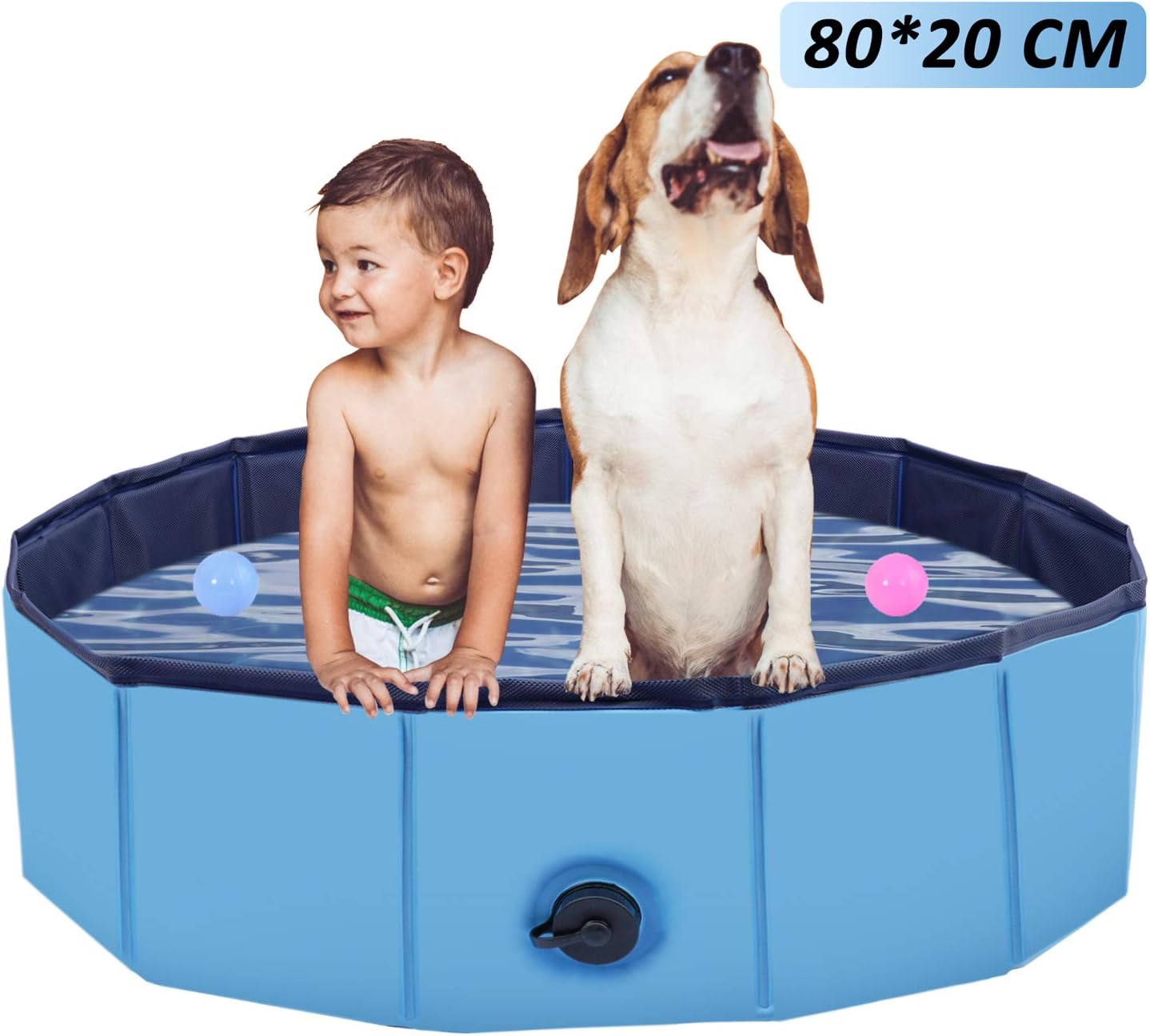 JIIKOOAI PVC Pet Foldable Swimming Pool Dogs Cats Bathing Tub Portable