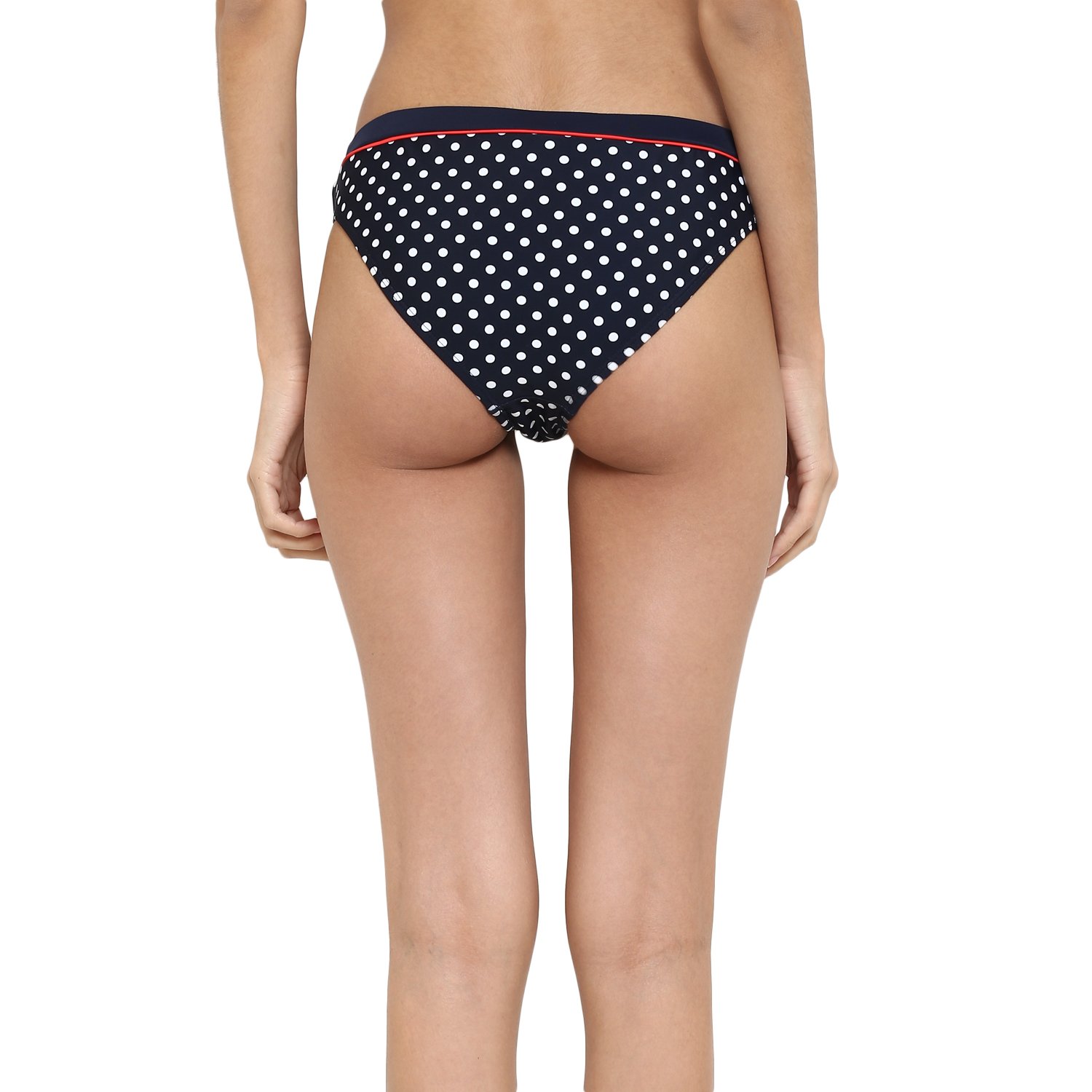 kvl womens printed bikini swimsuit bottom- navy