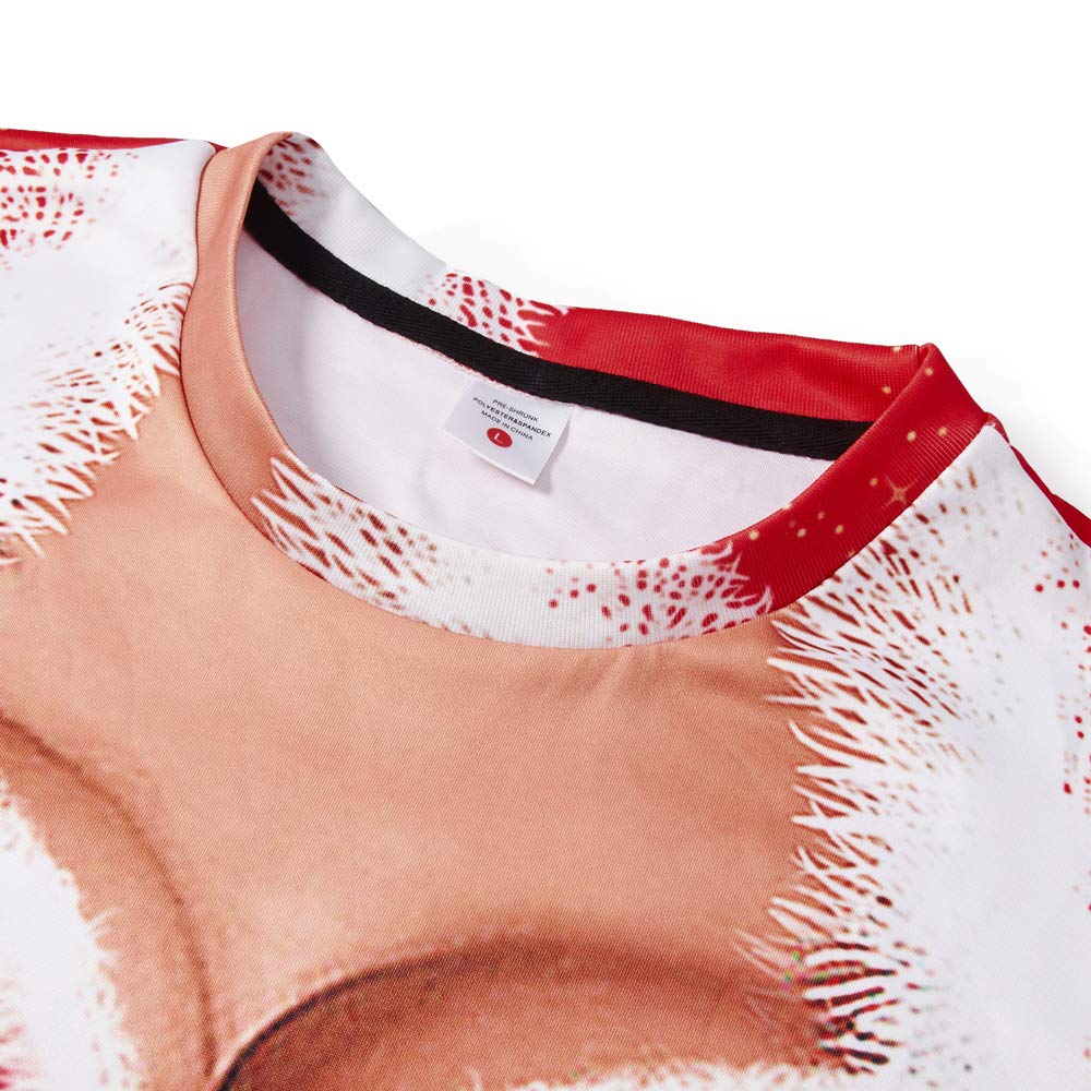 Leapparel Womens Christmas Sweater Xmas Sweatshirt 3d funny Sexy Ladies print Long Sleeve Pullover 80s Clothes Red