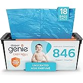 Diaper Genie Easy Roll Refill with 18 Bags - for the Diaper Genie Signature and Platinum pails | Lasts Up to 5 Months or Hold