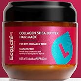 ECOLCHIPRO Collagen Shea Butter Hair Mask Deep Repair Conditioning Collagen Shea Butter Hair Treatment for Dry and Damaged Hair All Hair Types 18.6 oz 550ml | Sulfate-free
