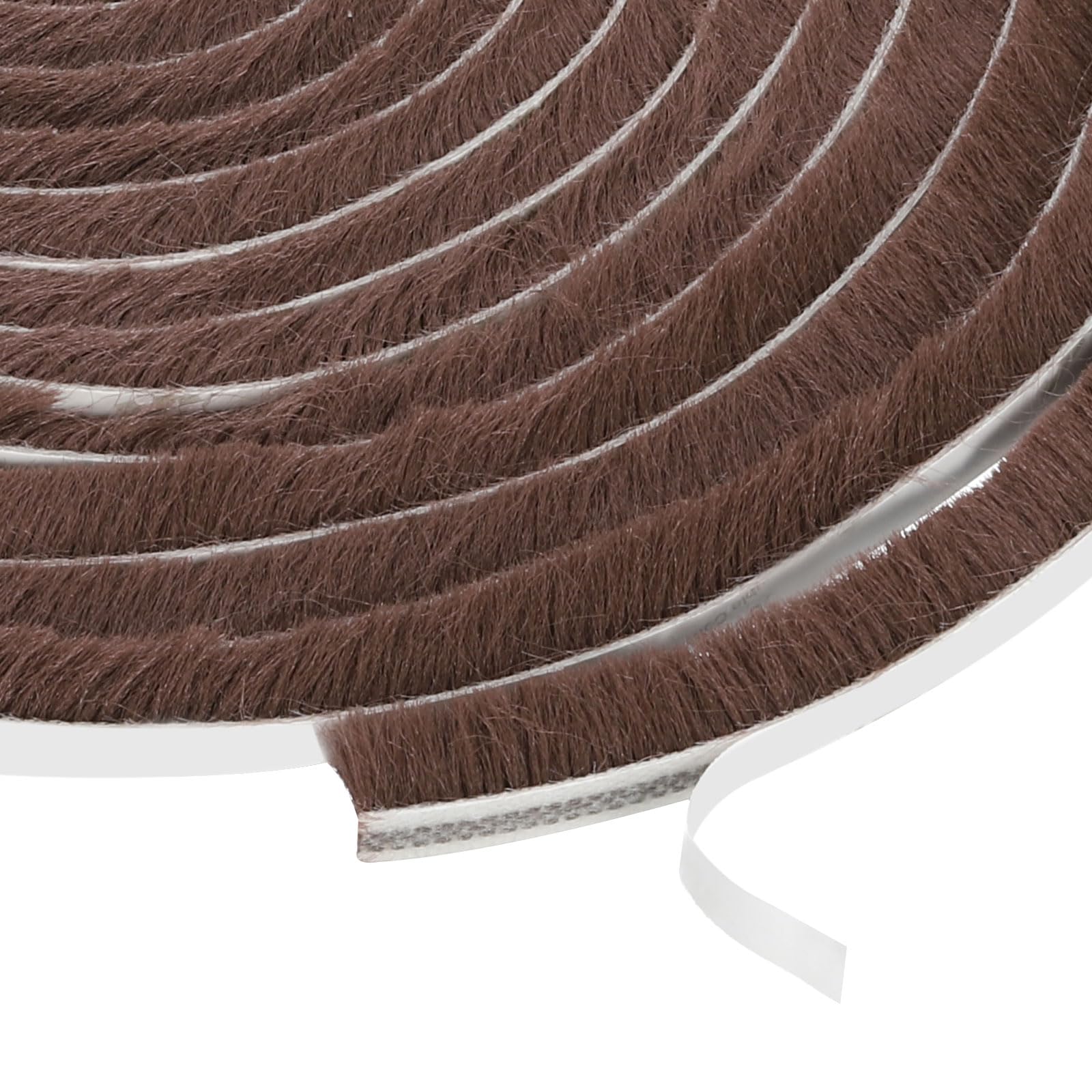 Photo 1 of uxcell Self Adhesive Brush Seal Weather Stripping 1/2" x 1/4" x 36ft, Door Brush Strip for Sliding Sash Door Window Wardrobe Seal, Brown
