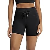 ODODOS Women's Drawstring Tie Daily Shorts 5" Inseam High Waist Workout Yoga Biker Shorts