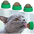SINROBO 3 Pack Catnip Balls, Catnip Ball for Cats Wall, Edible Kitty Toys for Cats Lick, Safe Healthy Kitten Chew Toys, Teeth Cleaning Dental Cat Toys, Cat Wall Treats (Green)