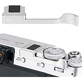JJC Deluxe Metal Thumb Up Grip for Fujifilm X100VI Fuji X-E4 XE4 X-E3 XE3 X100V X100F X100T Thumb Rest Support Silver, Not Affected The Use of Thumb Wheel