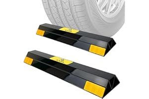 ROBLOCK 16" Heavy Duty Parking Aid with 1.8 Inch Higher Design, Car Parking Stopper for Garage 2 PCS, Parking Aids Protects Car, Parking Gadgets Easy to Install 2 Packs, 16" L x 3.7" W x 1.8" H