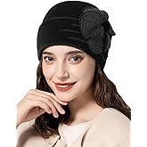 Sumolux Beanie Hats for Women Wool Skull Cap Beret Floral Cuffed French Vintage Dress Cloche Classic Winter 1920s
