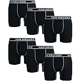 Van Heusen Mens Boxer Briefs - 6 Pack 6'' Inseam Soft Stretch Mens Underwear Boxer Briefs with Contour Pouch