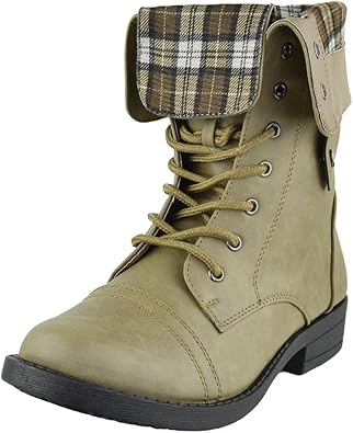 boots that fold down with plaid
