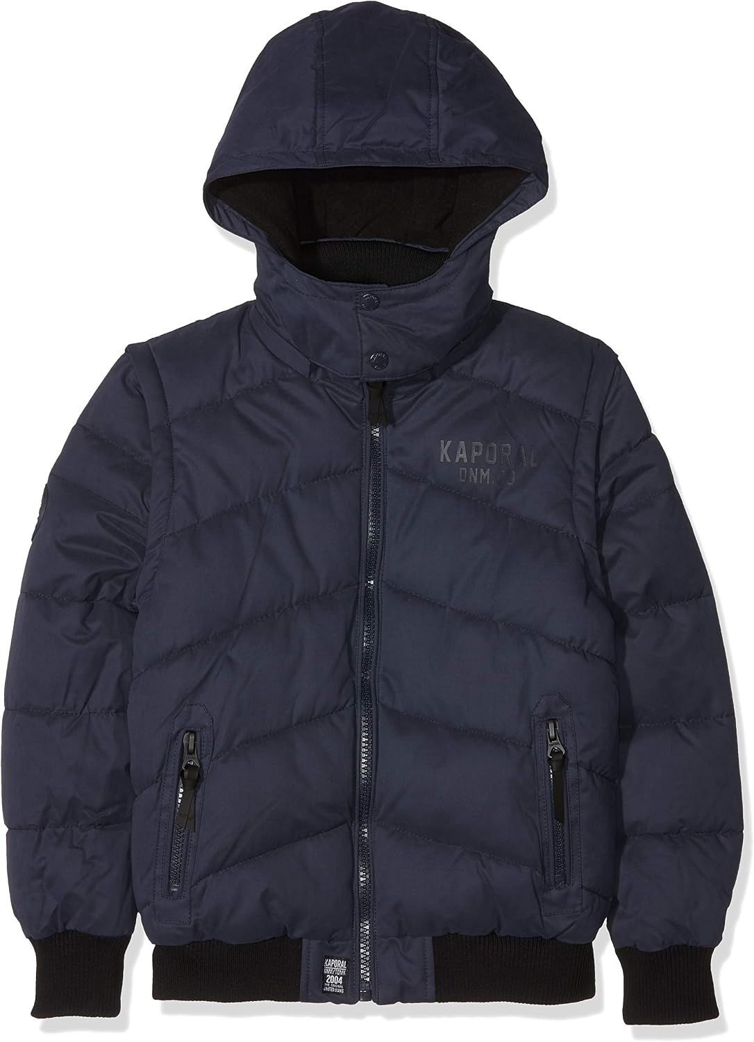 Manteau Garçon Kaporal Marco – Doudoune Capuche Bleu Navy – 100% Polyester, Lavable Machine