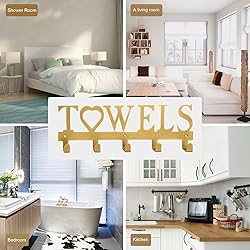 WeeksEight Metal Towel Holder Towel Rack, Wall