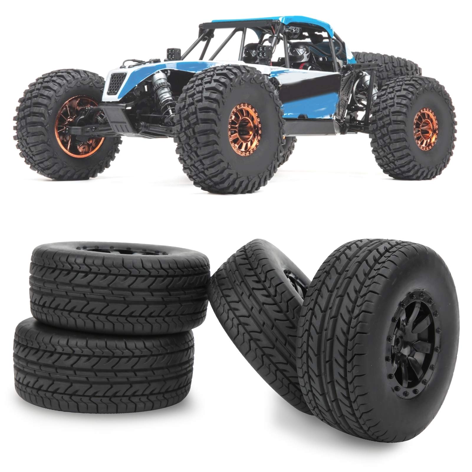 4pcs RC Tire RC Short-Course Truck Tire Tyre Wheel RC Accessory Fit for 1/10 Traxxas Slash