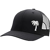 LINDO Trucker Hat [ Palm Tree Design ] for Men and Women: Mid Profile Cap with Breathable Mesh Back and Adjustable Snap