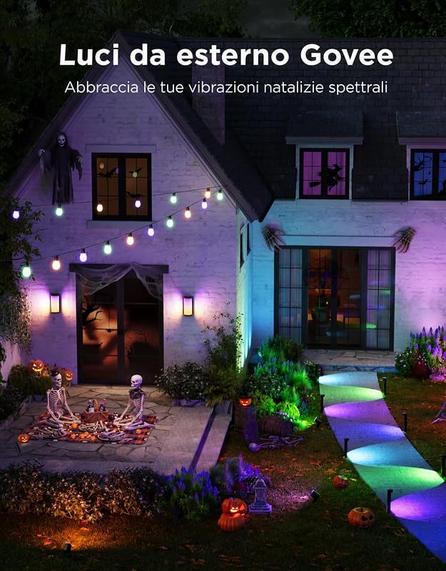Applique da Esterno RGBIC, 1500lm Lampada da Esterno, IP65, 2 Pezzi