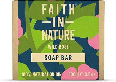 Faith In Nature Wild Rose Hand Soap Bar 100g Vegan Cruelty Free No SLS Parabens