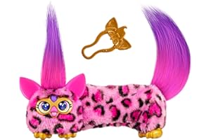 Furby DJ Furblets Kitt-Ee-Luv Mini Electronic Plush Toy with Funny Stretchable Sound Effects & Music, Speaks Furbish, Pink Ch