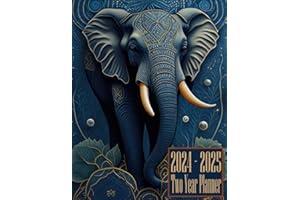 2024-2025 Two Year Planner: Elephant themed June 2023-December 2023 Spread Included 24 Month Calendar Monthly Schedule Agenda Organizer Appointments Contact Address Notes