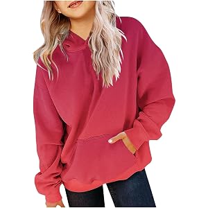 Hoodies for Teen Girls Trendy Gradient Oversized Preppy Hooded Sweatshirts