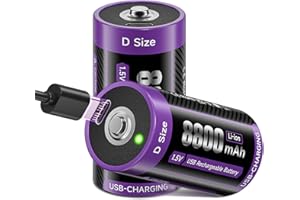 Mspalocell 1.5V Rechargeable D Batteries 8800mAh Lithium D Cell USB Type C Charging Cable LR20 Replacement Battery for Flashl