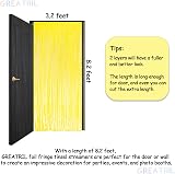 GREATRIL Yellow Tinsel Curtain Backdrop 1m x 2.5m 2 Packs Foil Fringe view 5