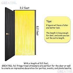 Yellow Streamers Party Backdrop - GREATRIL Foil