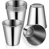 GCTWFYK 8 Pcs Stainless Steel Shot Glasses, 2.36 Ounce Metal Shot Glass, Small Reusable Unbreakable Silver Shot Cups Barware Drinking Vessel Tumbler for Bar Home Restaurant Travel