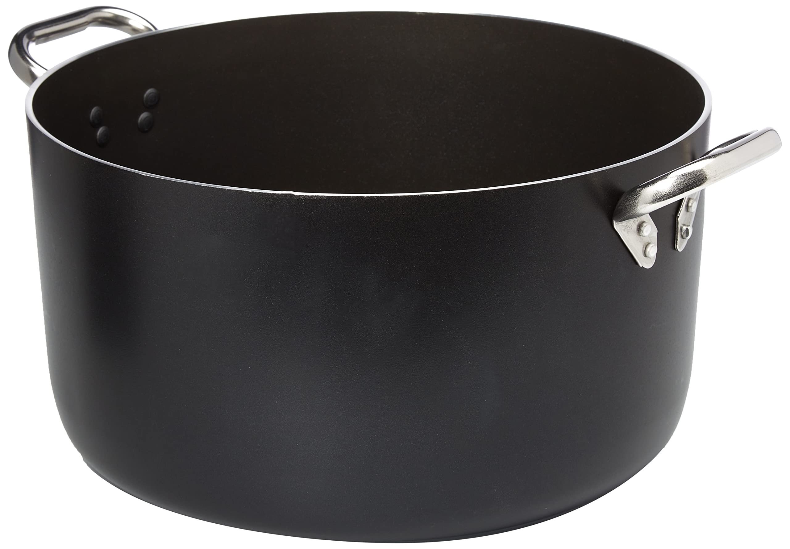 Pentole Agnelli ALSA104SS36 Alsa Aluminium Black 3 Mm. Crystal Deep Saucepot with 2 Handles, 19.03 Litre, Colour, Steel