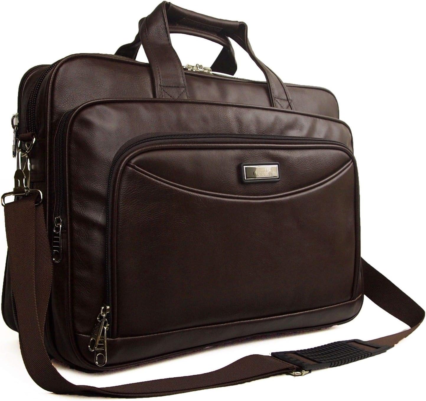 YumSur Mens Womens Faux Leather Laptop Business Bag Work Briefcase