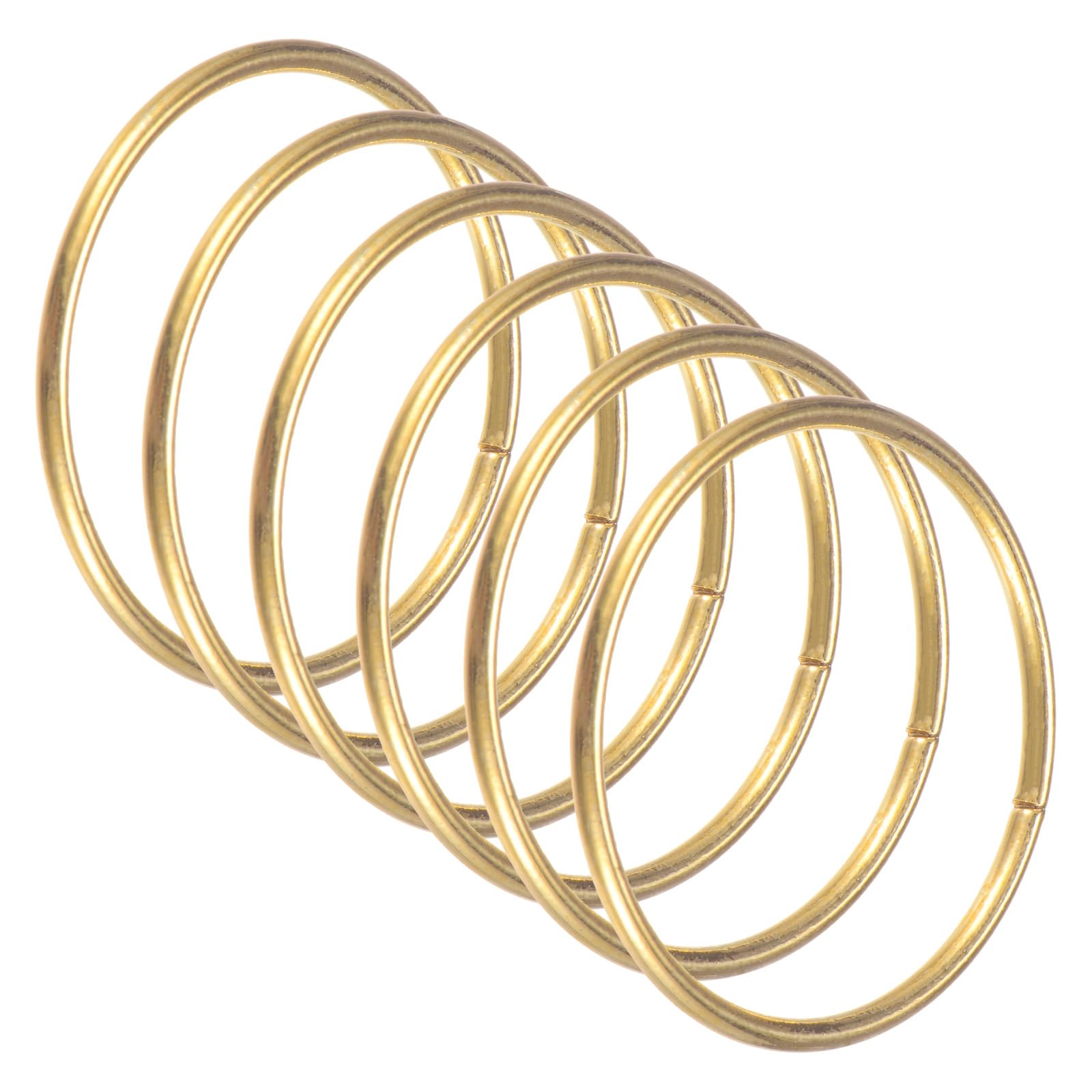 M METERXITY 6-Pack Dream Catcher Rings,2 Inch Metal Macrame Wreath Floral Round Rings Crafts Hoop for DIY Wedding Wreath/Wall Hanging Crafts/Christmas Decor[Gold]