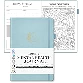 SIMSIMY Mental Health Journal, 91-Day Self Care Journal for Women Men, Guided Anxiety & Stress Relief Journal with Mood Tracker, Cognitive Behavioral Therapy Journaling with Mental Health Coloring Pages & Dream Log