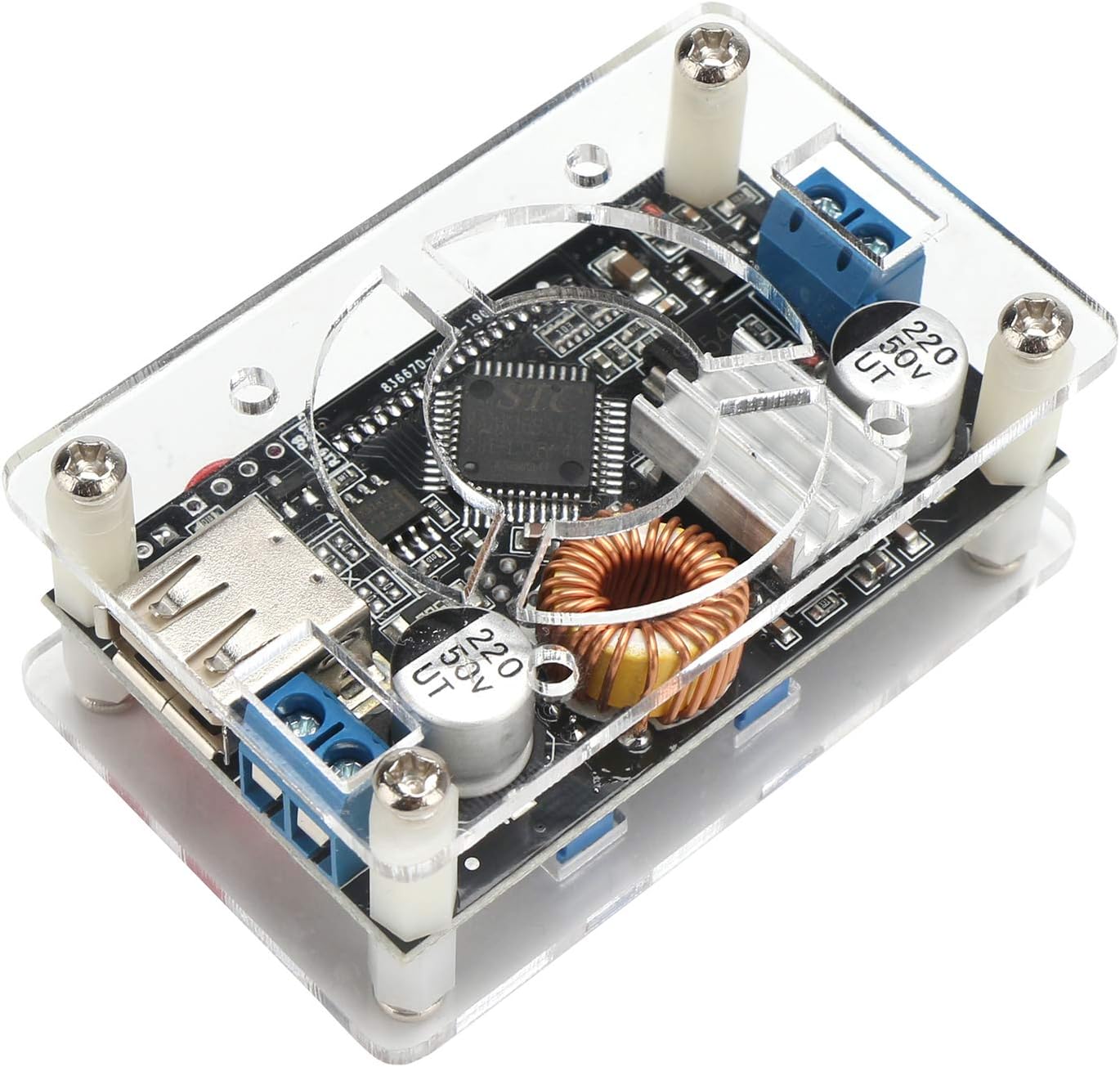 DC Buck Module, DROK Adjustable Buck Converter Step Down Voltage Regulator 6V-32V 30V 24V 12V to 1.5-32V 5V 5A LCD Power Supply Volt Reducer Transformer Module Board with USB Port Protective Case: Home Audio & Theater