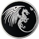 Dragon Symbols of Power and Might Patch Embroidered Applique Iron On Sew On Emblem